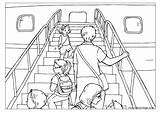 Colouring Boarding Airplane Pages Summer Holidays Transport Coloring Family Activity Village Kids Activityvillage Explore sketch template