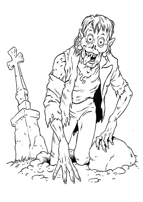 coloring page zombie