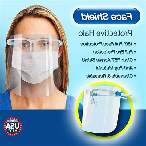 10 Pack Safety Face Shield Reusable With Glasses
