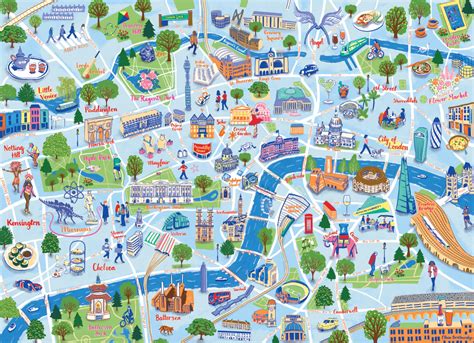 central london illustrated map etsy uk
