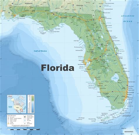 large florida maps     print high resolution  large detailed map
