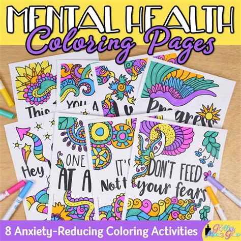 mental health coloring pages mental health awareness month