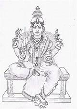 Hindu Amman God Sketching Hinduism Durga sketch template