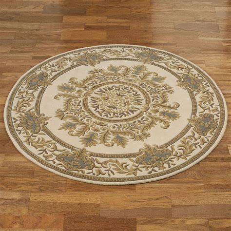 belmont ivory ornate medallion wool  rug