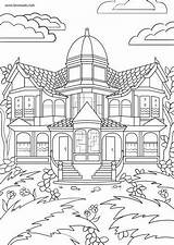 Printable Ausmalbilder Mansion Colouring Ausmalen Erwachsene Favoreads Dibujar Vorlagen Grafiken Lässig Dover Choisir Tableau Brian sketch template