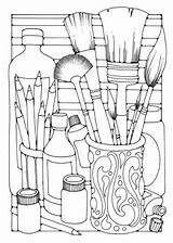 Pages Coloring Supplies Sheets Colouring sketch template