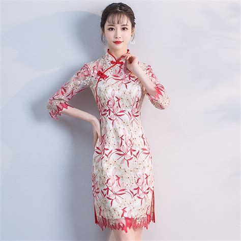 2018 party cheongsam oriental dress traditional chinese short style