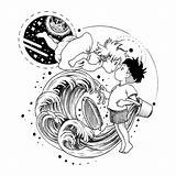 Ponyo Ghibli Inkbox sketch template