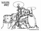 Drum Set Coloring Drums Drawing Pages Print Kids Kit Sketch Snare Line Sets Silhouette Music Musical Tattoo Instruments Percussion Sheets sketch template