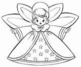 Coloring Christmas Pages Printable Angels Enlarge Click Save sketch template
