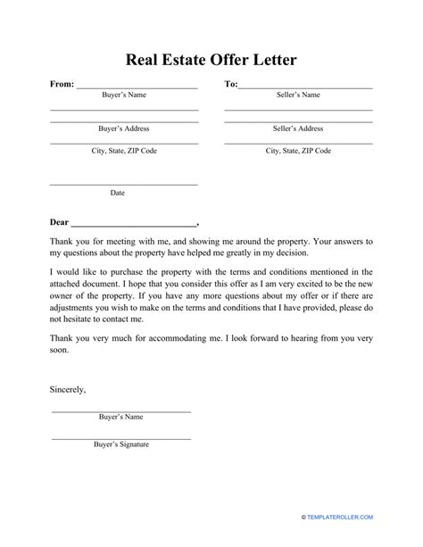 paper paper party supplies home offer letter template realtor offer