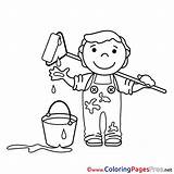 Coloring Painter Pages Children Sheet Title sketch template