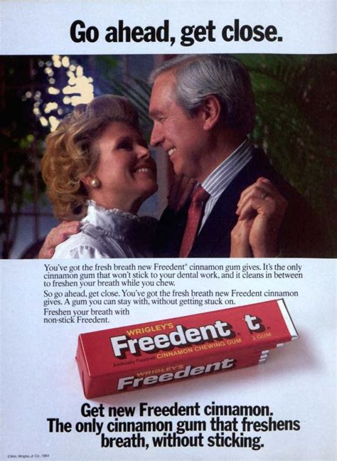 “go Ahead Get Close” Wrigley’s Freedent Gum 7 1 1984 80s