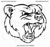 Bear Mascot Clipart Head Grizzly Mad Roaring Illustration Drawing Royalty Atstockillustration Getdrawings Vector Clipground Clip sketch template