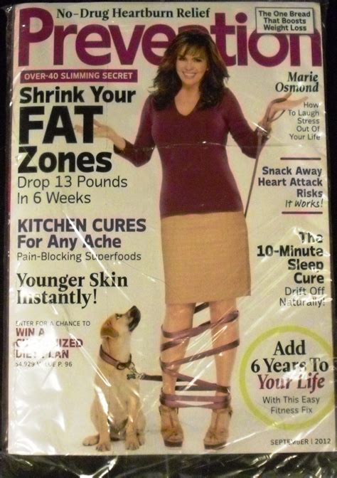 Prevention Magazine September 2012 Marie Osmond Shrink Your Fat Zones
