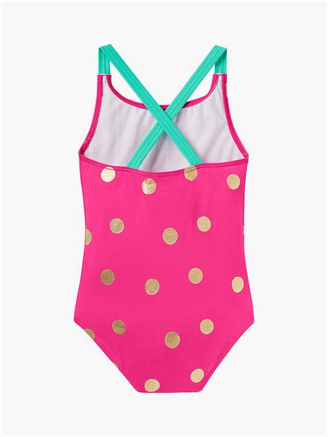 mini boden girls cross back swimsuit pink at john lewis and partners