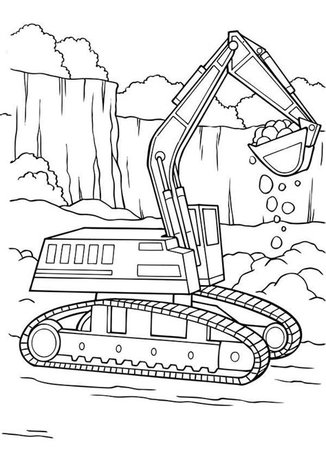 digger tractor  digging coloring page tractor coloring pages