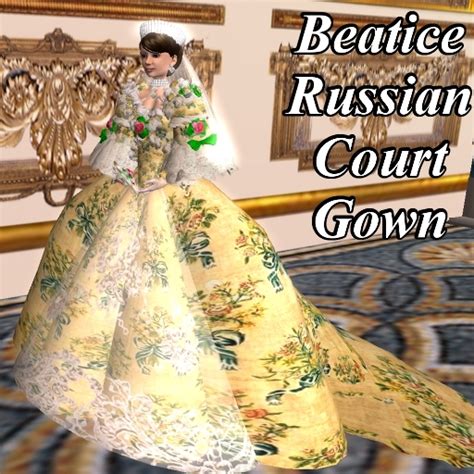Second Life Marketplace Beatrice Russian Court Gown With Optional Train