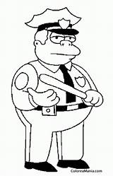Policia Colorear Simpsons sketch template