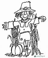 Thanksgiving Coloring Pages Scarecrow Pumpkins sketch template