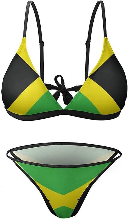 Jamaica Flag Jamaican Sexy Swimwear Bathing Suit Beach Bikini Set