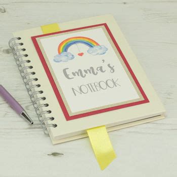 personalised rainbow childrens notebook  dreams  reality design