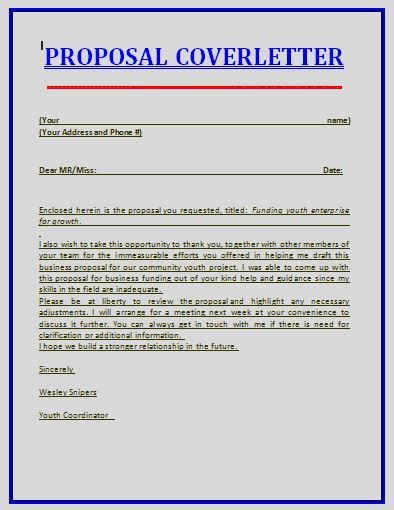 proposal cover letter template  word templates