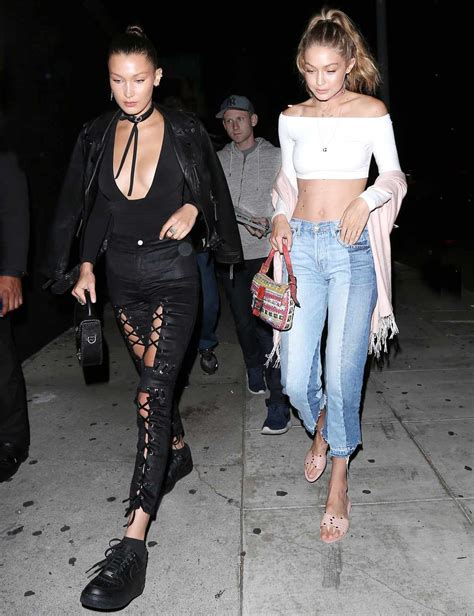 gigi and bella hadid bare skin during their sisters night out instyle