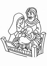 Nativity Coloring Jesus Pages Mary Joseph Printable Kids sketch template