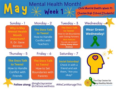 mental health calendar final clay center  young healthy minds