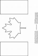 Flag Canada Coloring sketch template