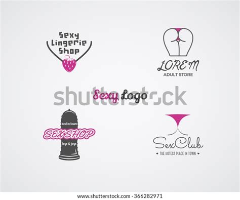Collection Cute Sex Shop Logo Badge Stock Vector Royalty Free
