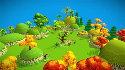 cartoon forest 3d model by souchenki [ee347fc] sketchfab