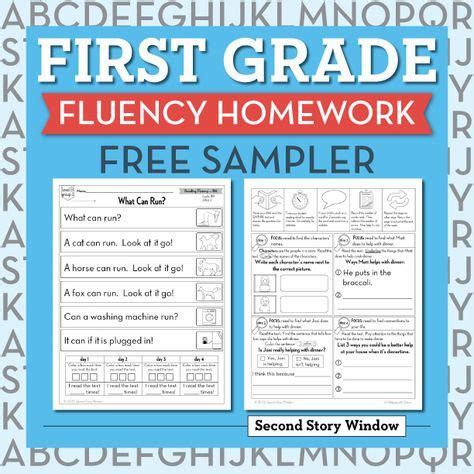 st grade fluency homework sampler  reading homework reading