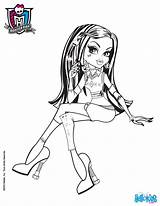 Coloring Frankie Pages Stein Monster High Hellokids Seated Cross Legged Color Girls Print sketch template