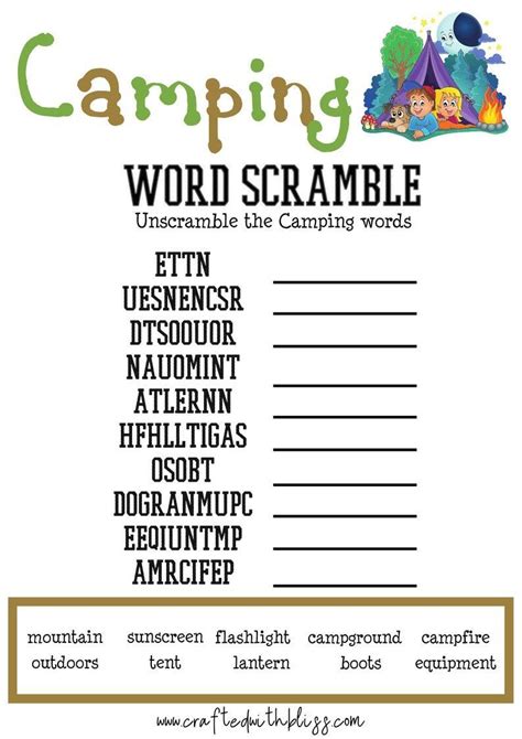 printable camping activities