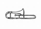 Trombone Coloring Drawing Pages Large Clipartmag Edupics sketch template