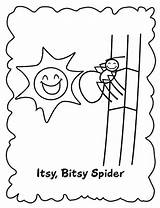Coloring Bitsy Itsy Spider Sun Sheet Come Pages sketch template