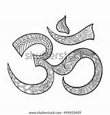 Symbol Ohm Indian Hand Diwali Drawn Vector Om Spiritual Sign Isolated Coloring Outline Zentangle Background Details High Shutterstock Illustration Style sketch template