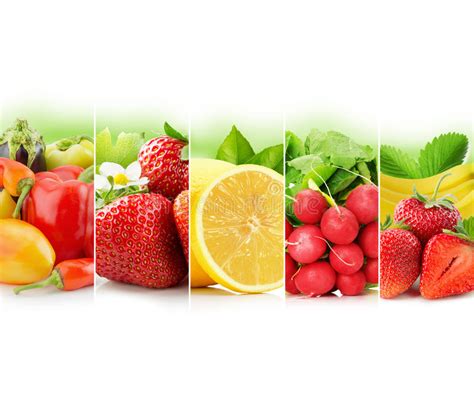 coleção da listra das frutas e legumes no fundo branco imagem de stock imagem de closeup arco