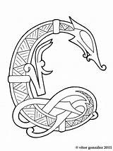 Viking Deviantart Patterns Designs Alphabet Wyrms Norse Celtic Keltisk Kunst Embroidery Pattern Vikinga Wyrm Tattoos Symbols Vikings Keltiske Symboler Galería sketch template