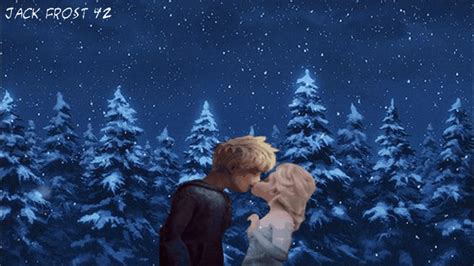 jelsa kiss gif elsa jack frost photo  fanpop page