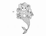 Coloring Mermaid Curls Para Sirena Dibujo Colorear Dibujos Mermaids Con Sirenas Rizos Coloringcrew Drawings sketch template