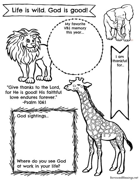 roar vbs printable activity sheets borrowed blessingsborrowed blessings