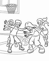 Jugando Ninos Recreo Deportes Animados Baloncesto Canicas sketch template
