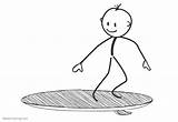 Coloring Pages Surfing Surfboard Boy Printable Kids Adults sketch template