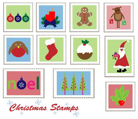 christmas postage stamps  stock photo public domain pictures