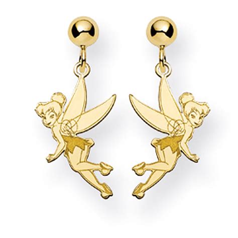 gold vermeil tinkerbell earrings officially licensed disney jewelry