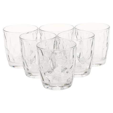 6 X Bormioli Rocco Diamond Glass Tumbler Glasses Drinking Cups Whisky