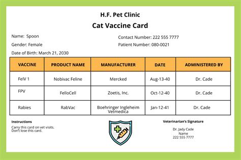 vaccine card templates examples edit